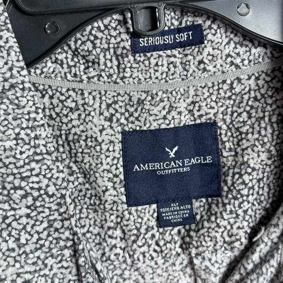 American Eagle Men Gray Button Shirt Seriously Soft‎ Long Sleeve Size XLT. - Picture 7 of 8